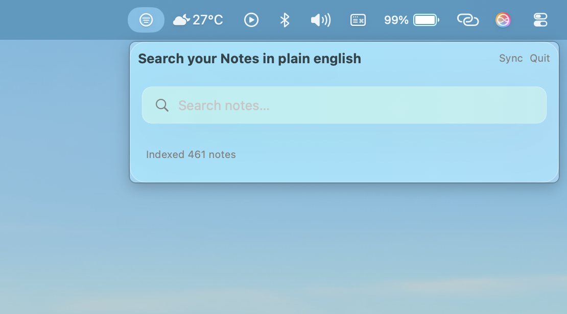 SemanticSearch demo screenshot